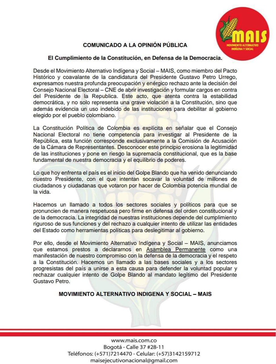 HozkarBJ2's tweet photo. #FirmesConPetro , la constitución y la democracia colombiana.

@petrogustavo @PactoCol @MovimientoMAIS https://t.co/FyA5NVw06Q