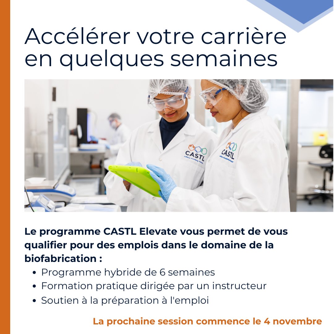 CASTL (@castlcanada) on Twitter photo Entrez dans le domaine en pleine croissance de la biofabrication avec le programme Elevate de CASTL. Postulez dès maintenant à l'adresse suivante : bit.ly/4hdzIX5
<a href="/paletteskills/">Palette Skills</a> <a href="/adMare_Bio/">adMare BioInnovations</a> Entrez dans le domaine en pleine croissance de la biofabrication avec le programme Elevate de CASTL. Postulez dès maintenant à l'adresse suivante : bit.ly/4hdzIX5
<a href="/paletteskills/">Palette Skills</a> <a href="/adMare_Bio/">adMare BioInnovations</a>