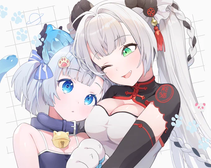 代理ちゃんと大熊猫娘#OC #ケモミミ 