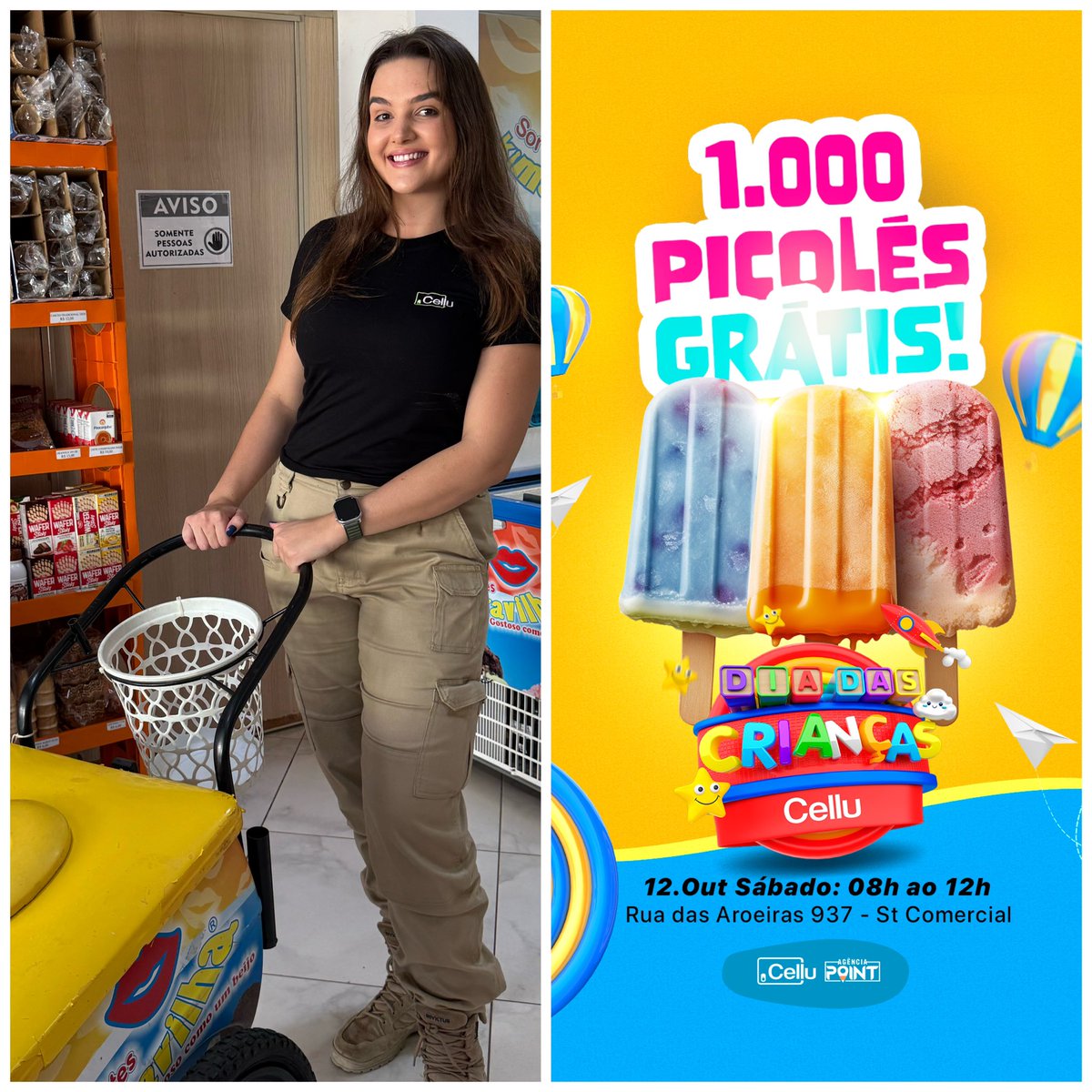 sinopmilgrauof's tweet photo. 🚨ATENCÃO SINOP: A Loja Cellu vai distribuir 1000 picolés grátis neste dia das crianças das 08h ao 12h ou enquanto durar o estoque😱🎉 https://t.co/cnmUvQWbd7