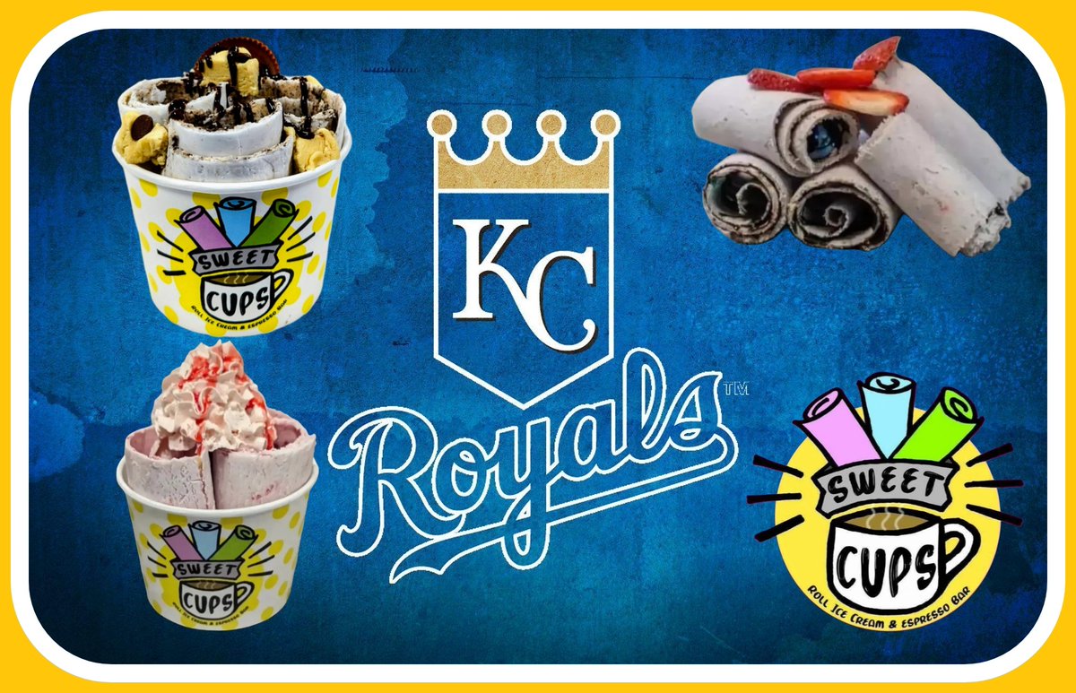 sweetcupskcmo's tweet photo. WE'RE ROOTING FOR @Royals  over here! Show your team spirit and get 10% off rolled ice cream! Sweet Cups Rolled Ice Cream 4243 Troost Ave KCMO 64110 or you can always find us on @DoorDash 
https://t.co/5kc3Ku3iLC

#RoyalsNation #RolledIceCream https://t.co/mCWR3K8FMy