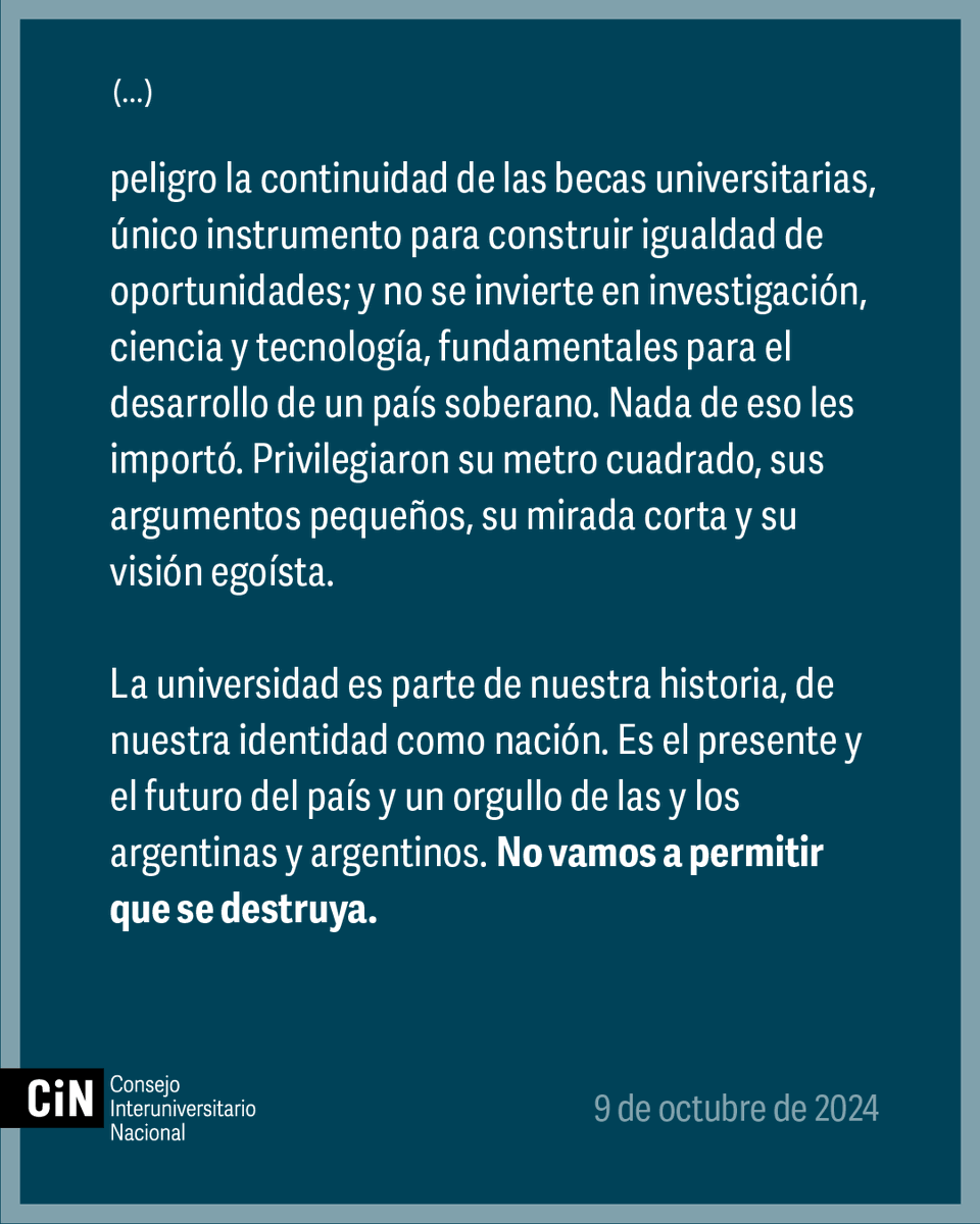 🇦🇷 🗣 Comunicado del <a href="/CINoficial/">CIN</a> del 9 de octubre de 2024 cin.edu.ar/comunicado-9-d…
