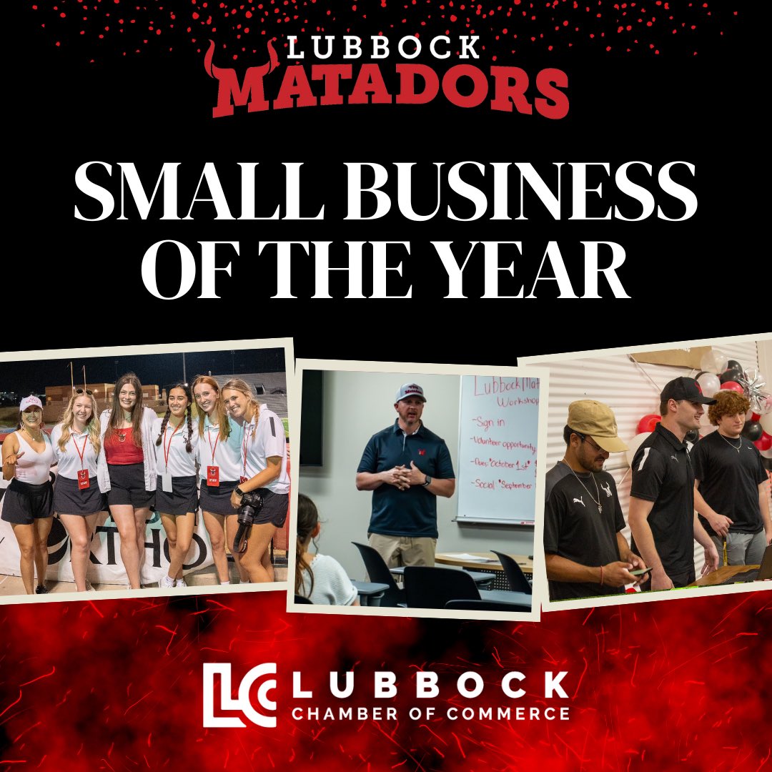 LubbockMatadors's tweet photo. We want to thank the Lubbock Community for the amazing support! We have just won @LubbockChamber small business of the year! 🏆 https://t.co/9yMu4uSD1A