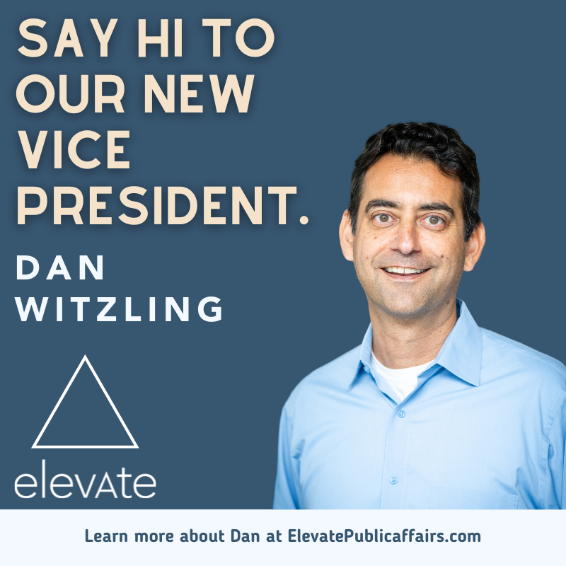 WeElevatePA's tweet photo. Please help us welcome Dan Witzling to the Elevate team. Dan joins the firm as VP and brings with him over 20 years of knowledge and expertise in public affairs and community service leadership. Dan will work out of our Los Angeles office. Welcome, Dan!

#PublicAffairs #Comms https://t.co/OqhDHhXnOu