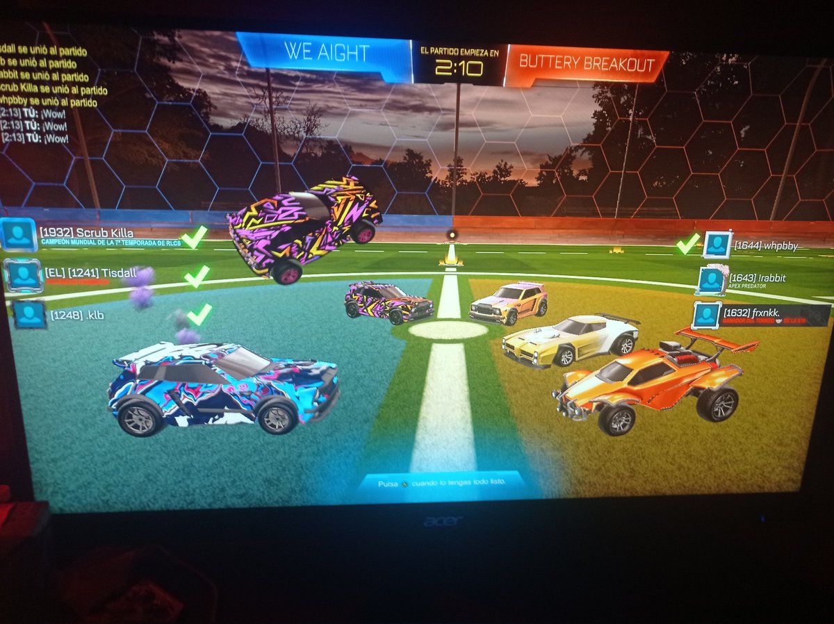 Lo de q me gane al campeón de la rlcs scrub killa en overtime de potra