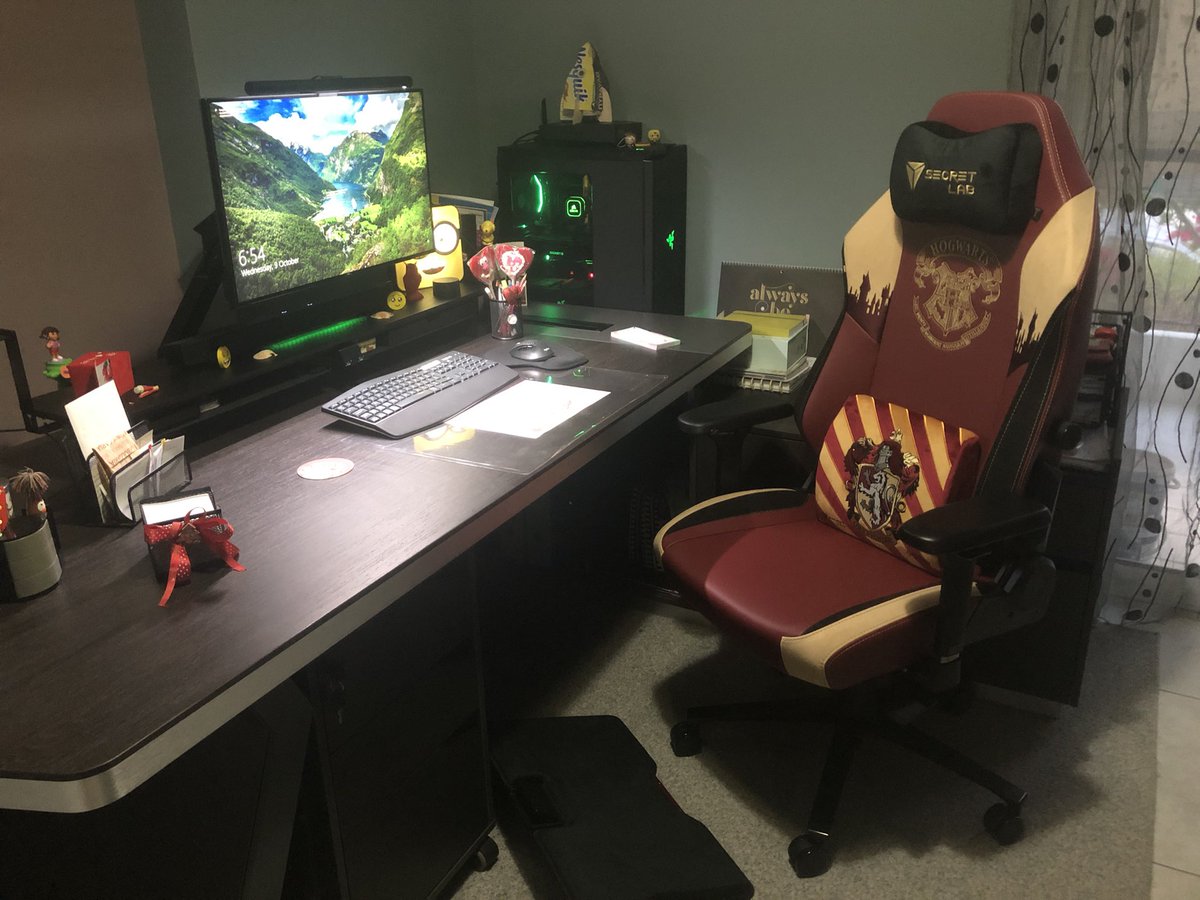 Love my new setup! What do you think of my #secretlab Harry Potter chair?