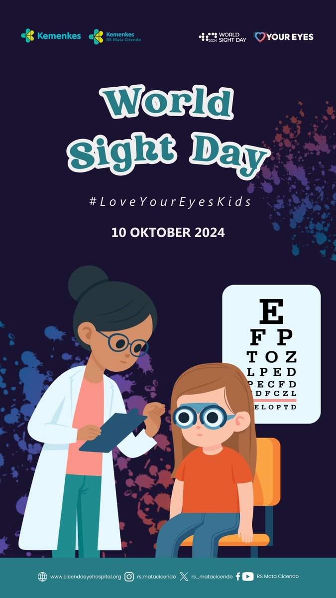 rs_matacicendo's tweet photo. Happy "World Sight Day 2024" #loveyoureyesKIDS #wsd2024 #WSD #salamsehatmata #rsmatacicendo
@KemenkesRI @IAPB1 https://t.co/d7aQPiZ1yo