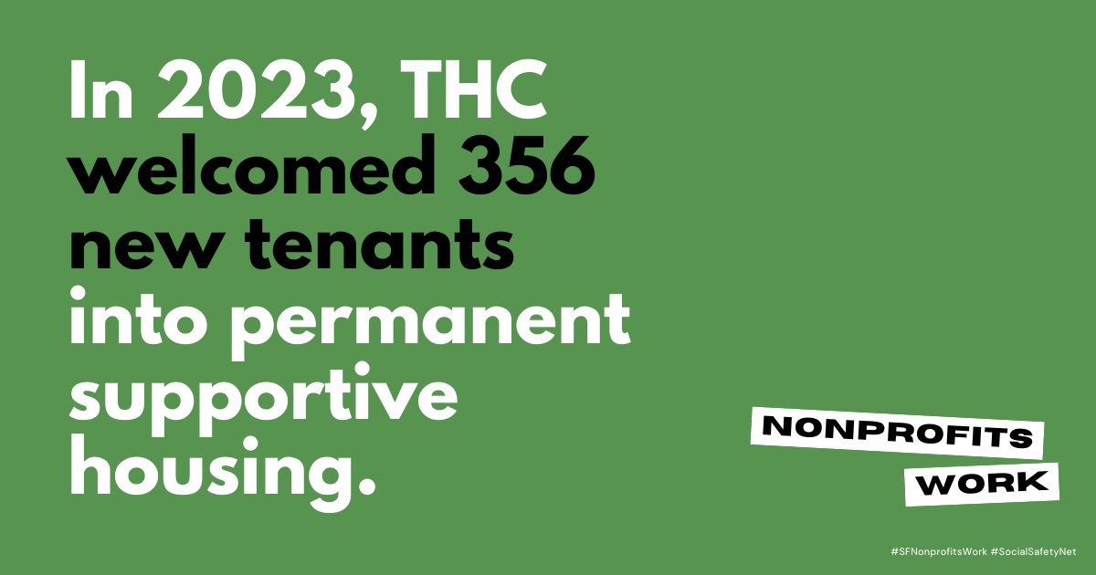 Housing Matters 🏠
Did you know the City and its nonprofit partners fund and operate over 13,300 units of housing in SF? THC is proud to be part of the solution to help ensure everyone has a place to call home. Let's keep this momentum going!
#SFNonprofitsWork  #SocialSafetyNet