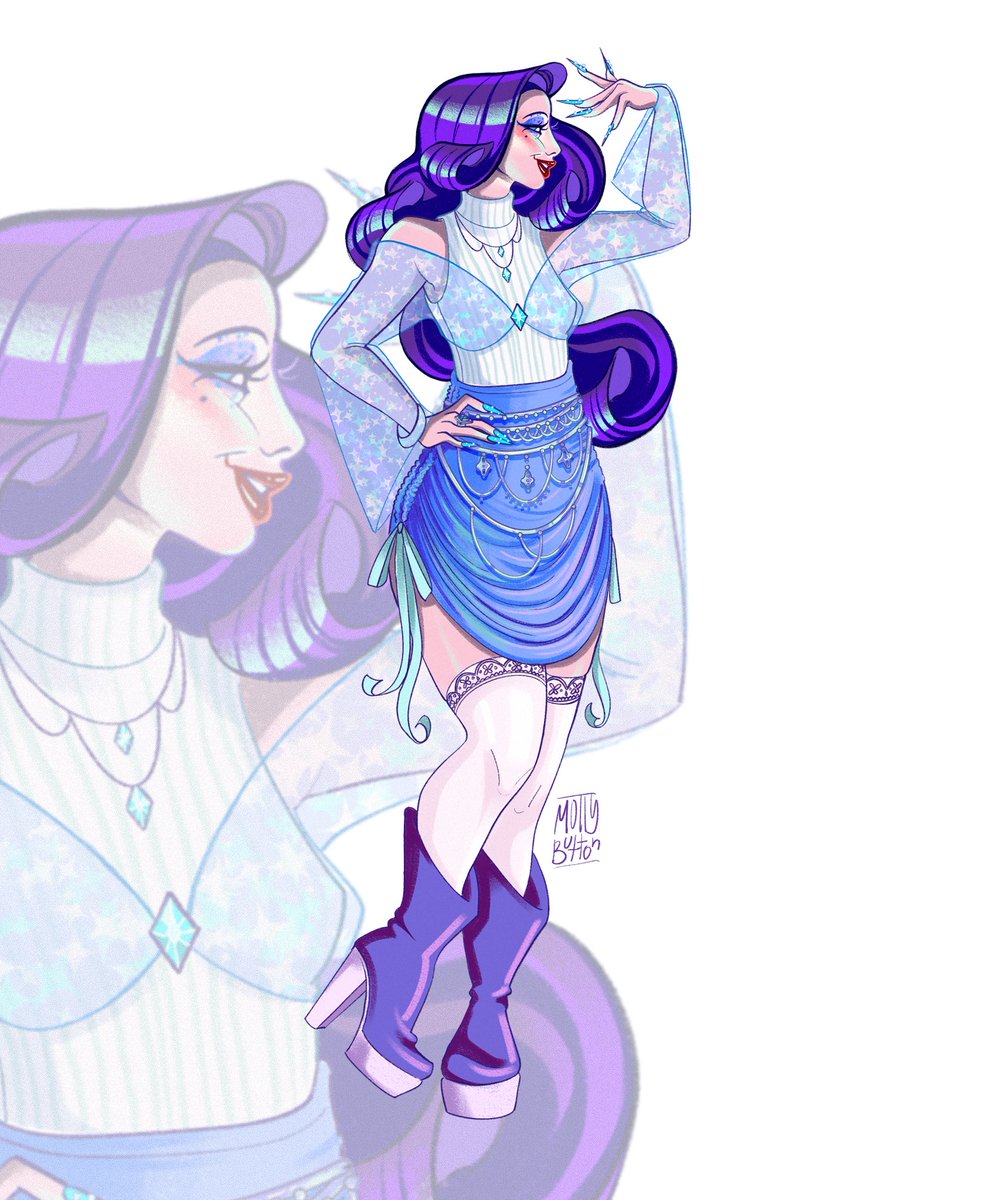 mollybutton_'s tweet image. Born to slay🫦🪡💍💅👩‍❤️‍💋‍👩

#mlp #Rarity
