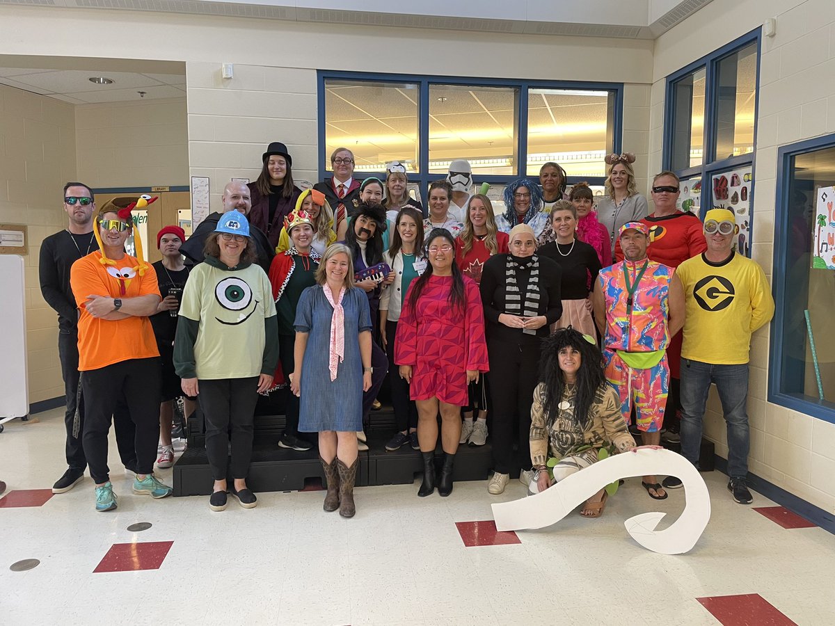 Lots of spirit shown by our teachers for our Turkey Trot today!