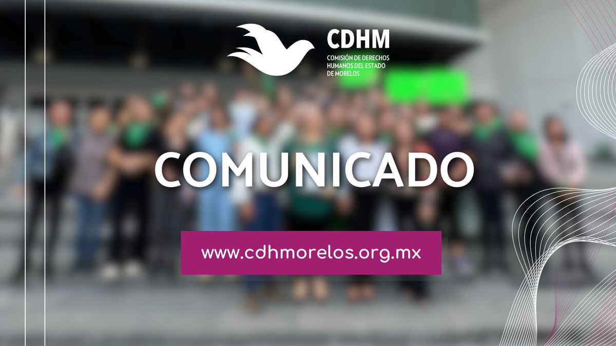 cdhmorelos's tweet photo. #COMUNICADO 

• Presentan por tercera ocasión, la iniciativa para despenalizar y legalizar el aborto en
Morelos, 35 organizaciones de la sociedad civil y colectivas, más de 600 personas del Estado
de Morelos, el IMM y la CDHM.
• Se elimina la criminalización de las mujeres y personas gestantes que decidan
voluntariamente realizarse un aborto.

Consulta la Iniciativa completa 👉 https://t.co/hXCqpqKavX