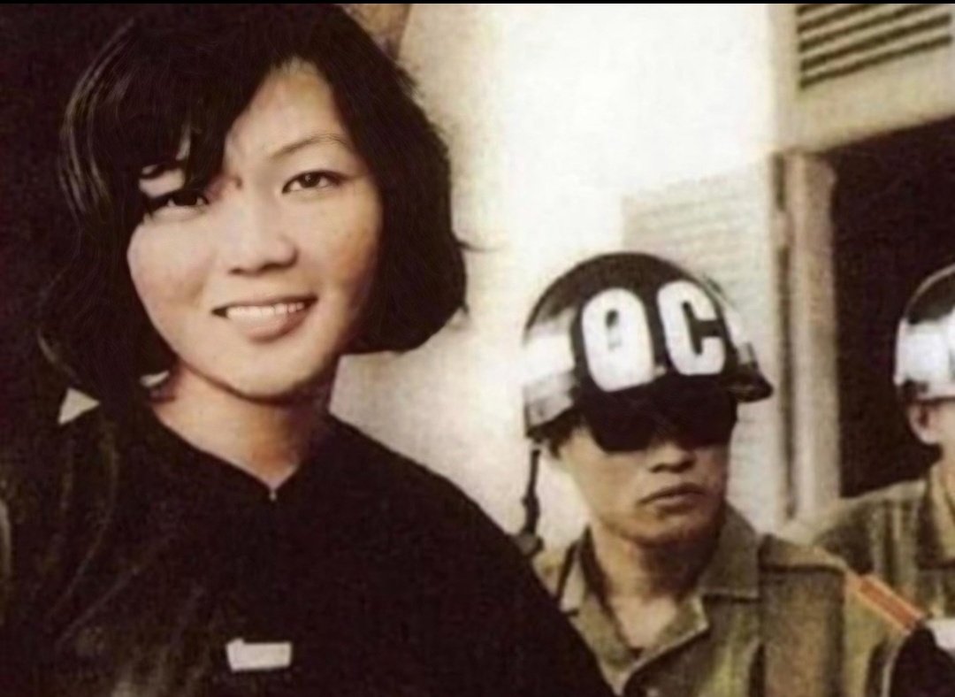 Võ Thị Thắng smiling after being sentenced to 20 years of hard labour in a prison camp by the puppet South Vietnamese regime. 

At the sentencing, she told the judge, “20 years? Your government won't last that long.”