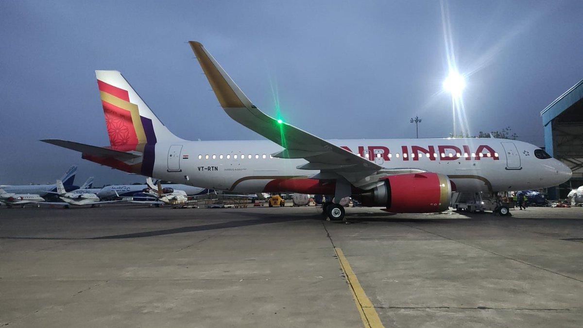 Vinamralongani's tweet photo. .@RNTata2000's demise is a grave loss for the world and particularly for India's #aviation industry.
His legacy will take to the skies each time an @airindia, @AirIndiaX, @airvistara aircraft  takes off.
📷 - VT-RTN - the registration mark a very evident tribute to him.
#AvGeek https://t.co/25WHBcnvOU