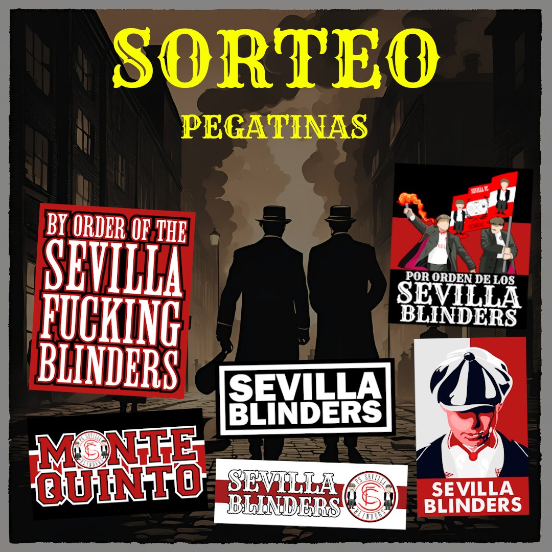 PS_SfcBlinders's tweet photo. 📢 EMPEZAMOS!

👉🏼 Comienza el sorteo del nuevo pack de pegatinas de los Sevilla Blinders.

⚠️ Para participar solo tenéis que hacer RT a este tweet y seguirnos.

🥇 El viernes 11 a las 21:00 haremos público el ganador. https://t.co/7U7SWOeDws