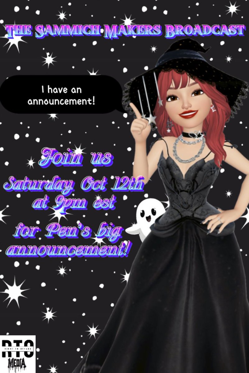 Just a reminder, Pen has a big announcement for us this Saturday, on The Sammich Makers Broadcast, at 9pm est on Rumble! Link in bio! <a href="/BlameMaxSand/">Max Sand</a> <a href="/ChibiRhiRhi/">Rhi</a>