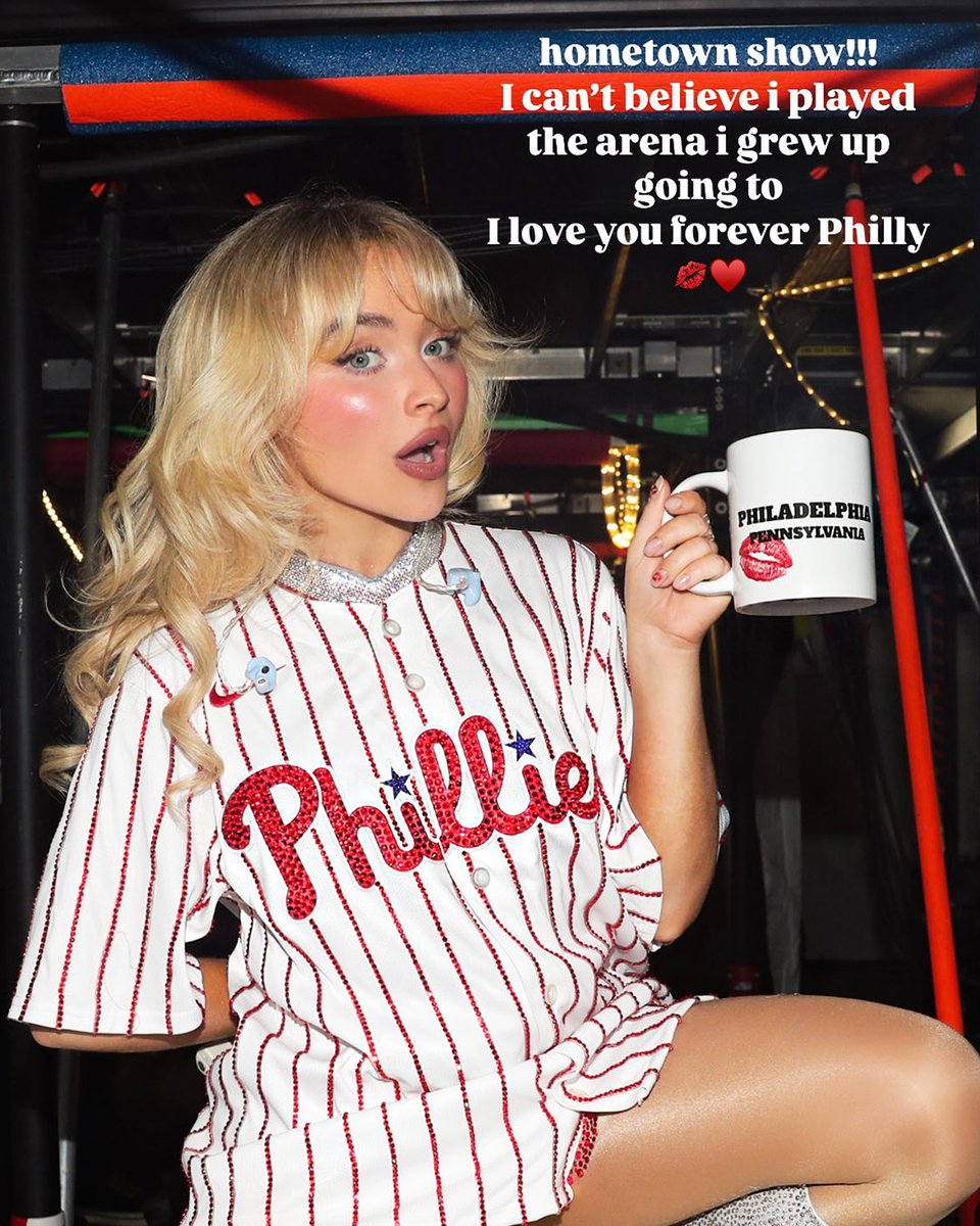 "Heartbreak is one thing, my ego's another ..."

Pennsylvania native Sabrina Carpenter is ready for a Phillies rally 👀⚾️