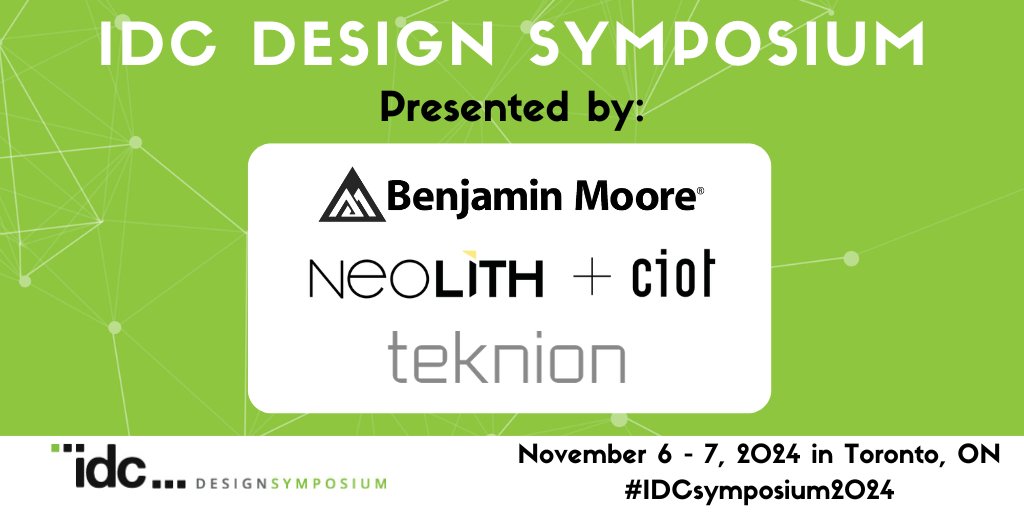 IDC thanks the generous support of our 2024 Design Symposium Presenting Sponsors <a href="/BenjaminMooreCA/">Benjamin Moore CA</a>, <a href="/NeolithOfficial/">Neolith</a> + Ciot, and <a href="/teknion/">Teknion</a> — your support of this event and dedication to the Canadian interior design community is appreciated.

Learn more: bit.ly/3ZVSMTq