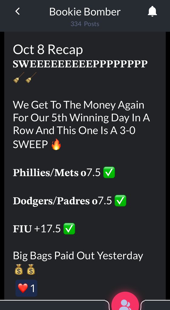 BookieBomber_'s tweet photo. 𝐇𝐨𝐰 𝐁𝐨𝐮𝐭 𝐀 𝐒𝐖𝐄𝐄𝐄𝐄𝐄𝐄𝐄𝐄𝐄𝐏𝐏𝐏𝐏 🧹

VIP Gets The Perfect Card For A 3-0 Sweep 💸💰

VIP is 11-4 Over The Last 5 Days And Is Currently Riding A 5 Day Winning Streak 🤑

Tap In For 𝐅𝐫𝐞𝐞 And Make Yourself Some Money Using The Link: https://t.co/Hs0VyWvXJJ https://t.co/WgOJYrEAUX