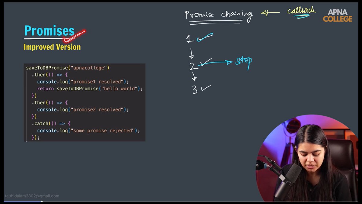 TauhidShekhar's tweet photo. JavaScript Challenge ✈️ Day 48 #Day48_Challenge #codeOfChallenge ✈️

Topic Covered:-
1. then() and catch() methods
2. Promise chaining
3. Results &amp; Errors in Promises

Course:- Delta Batch 3.0
Thanks For Mentors ❤️🙏
@ApnacollegeX 
@ShradhaKhapra_  
@AmanDhattarwal https://t.co/k7aXUOYwGz