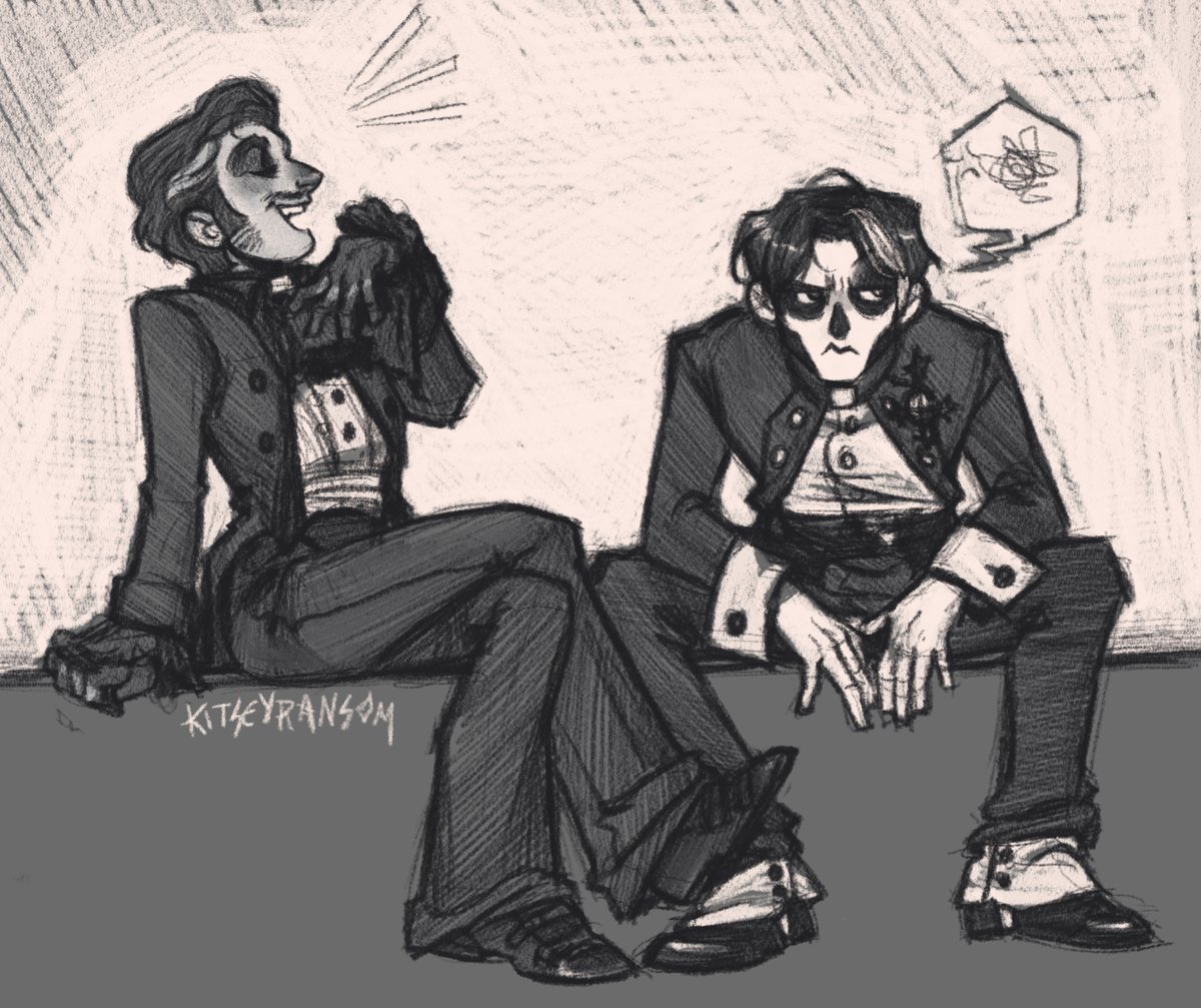 kitseyransom's tweet photo. lil warm up sketch of copia and terzo 🖤🤲 https://t.co/6VuqtQZ4sq