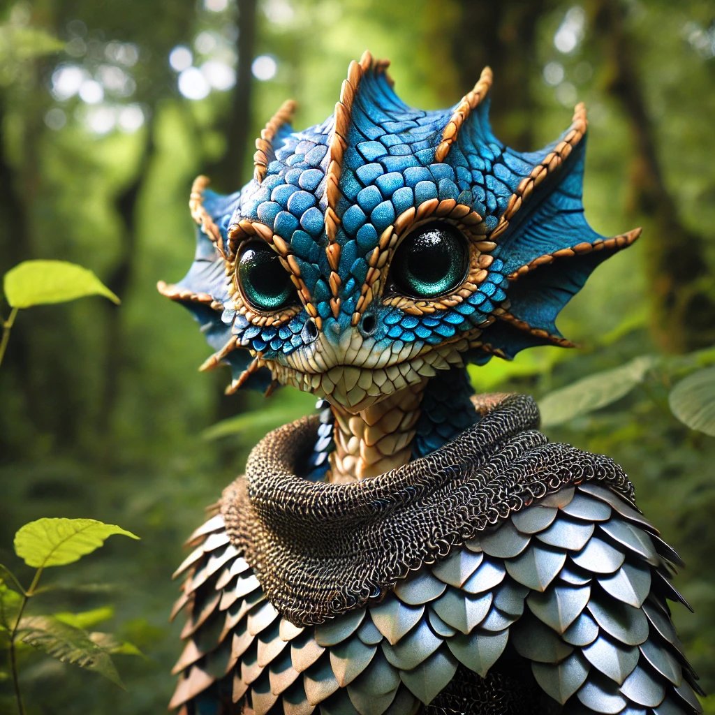 NudismoLentes's tweet image. Diese magische Kreatur mit ihren blauen und goldenen Schuppen ist einfach faszinierend! 🐉✨ Ein handgefertigtes Scalemaille-Design, das die Fantasie beflügelt. Wer will solch einen magischen Begleiter?
#FantasyFashion #Scalemaille #DragonsChainFUN #MagicalCreatures