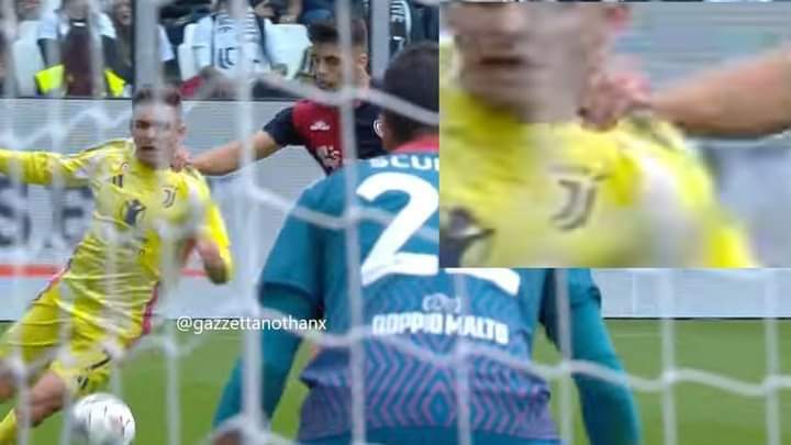Per chi non avesse ancora visto bene la scientifica esecuzione di #Marinelli, ecco il frame che lo inchioda.
Adesso vediamo se #Gravina concede la grazia come fece con #Lukaku, ma fino a quando la società #bianconera resterà silente sarà sempre così in ogni partita.