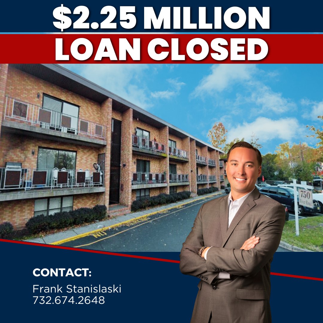 ProgressNJ's tweet photo. Another Closing for the Books!!

Frank Stanislaski secured $2.25M in refinancing for a 21-unit MF property in Passaic, NJ.

If you're looking for financing solutions for your CRE investments, our team can help you secure the funding you need.

Contact us today! 732-389-9701 https://t.co/rL7cmto8Gy
