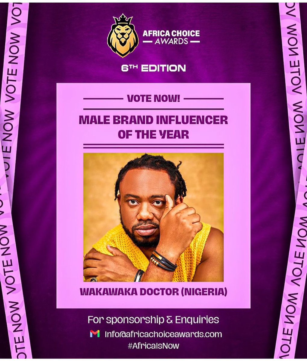 torty_mercy's tweet photo. Our very own @wakawaka_doctor nominated? 
I’ll be there!

Kindly vote @wakawaka_doctor for Male Brand influencer of the year. His influence and impact when it comes to finding legal ways to leave the country cannot be overemphasized. He has selflessly given out useful information and many people on this street can testify. 

You can vote here - https://t.co/9RSnkiTlHc…

You can vote as many times as possible. Thank you!!