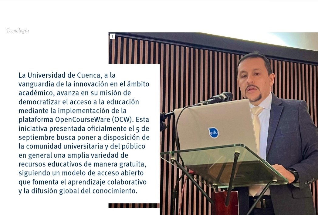 Nueva Plataforma OpenCourseWare - OCW de la Universidad de Cuenca. Para conocer más en este link: issuu.com/comunicacionun…