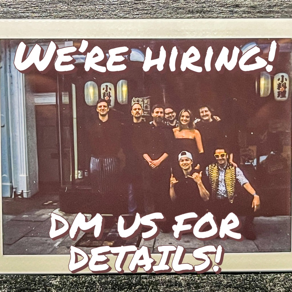 We’re looking for passionate and personable people to join our squad!🤘🎌

We’re hiring across a range of positions. Experience is preferred but not essential, enthusiasm is a must though!

For more info regarding hours etc., shoot an email over to budoizakaya@budobath.co.uk