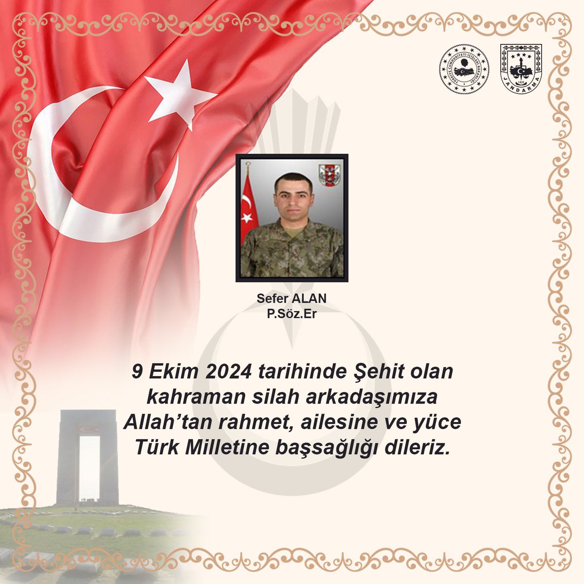 jandarma's tweet photo. Başımız sağ olsun.🇹🇷 https://t.co/a7RPMXRWjo
