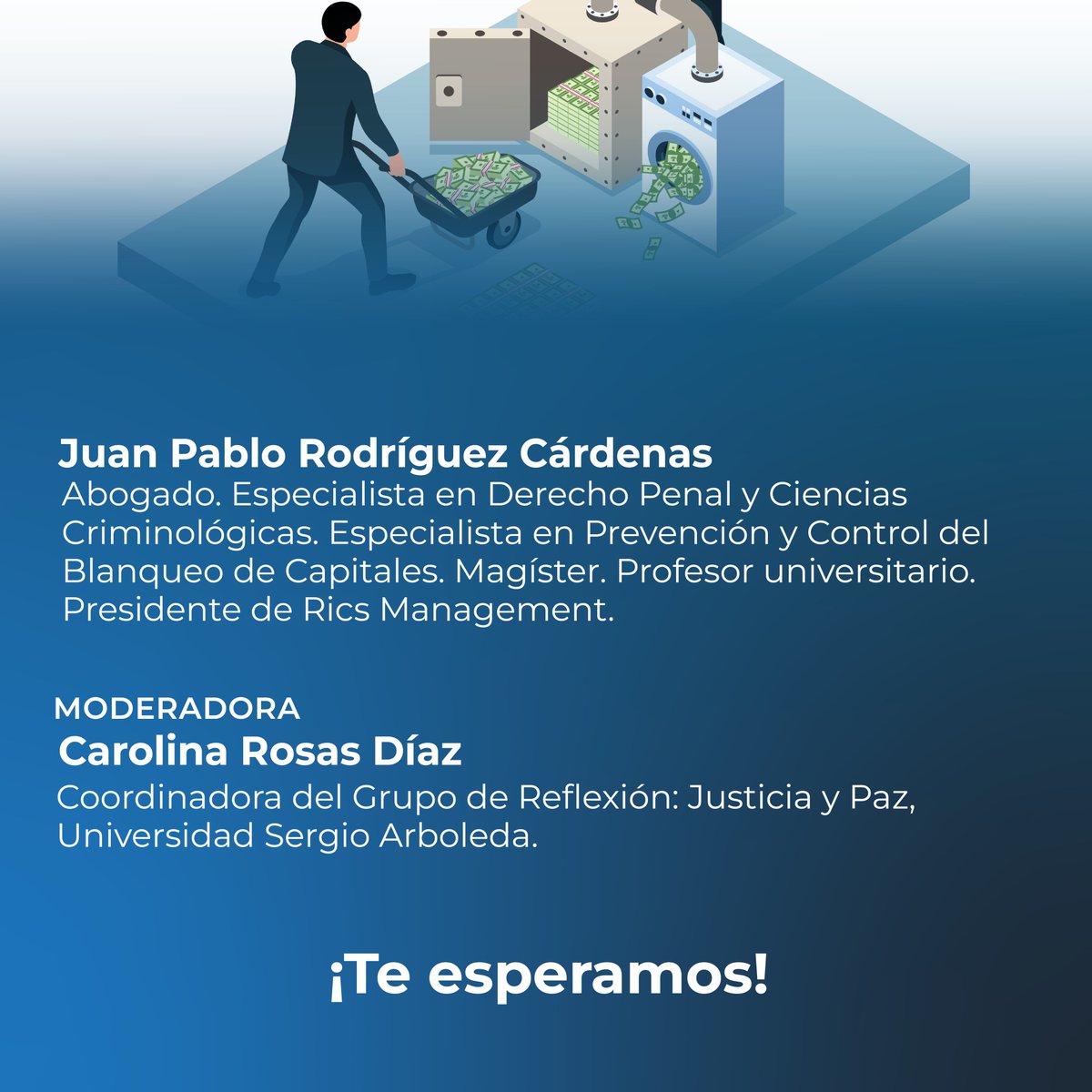 En el foro "Lavado de Activos y Corrupción desde la Óptica del Compliance" se abordarán las mejores prácticas y normativa vigente para enfrentar estos retos. 

No te lo pierdas el 23 de octubre a las 2:30 p.m., en el Bloque F, décimo piso, con transmisión en vivo por YouTube.