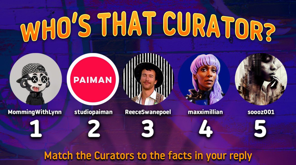 MiniWhales_ai's tweet image. 🐳 𝗠𝗮𝘁𝗰𝗵 𝘁𝗵𝗲 𝗖𝘂𝗿𝗮𝘁𝗼𝗿𝘀 𝘁𝗼 𝘁𝗵𝗲 𝗳𝗮𝗰𝘁𝘀 🐳

A. “Was swept away in a tidal wave but remains enamored by the sea”

B. “Entered NFTs via Women Tribe, which became a shitshow but demonstrated the power of global community and friendships”

C. “Painted him/herself…