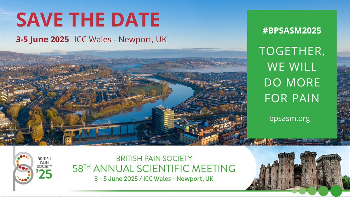📅 Save the date! Join us for #BPSASM2025 from 3-5 June 2025 at ICC Newport, Wales! Don’t miss the latest in pain management and the chance to connect with peers.

bit.ly/4dGTzLh