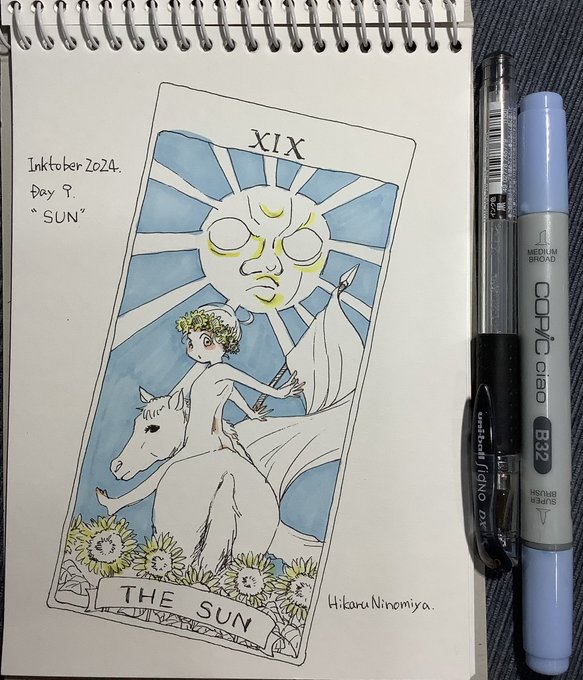 #inktober2024Day 9"SUN" 