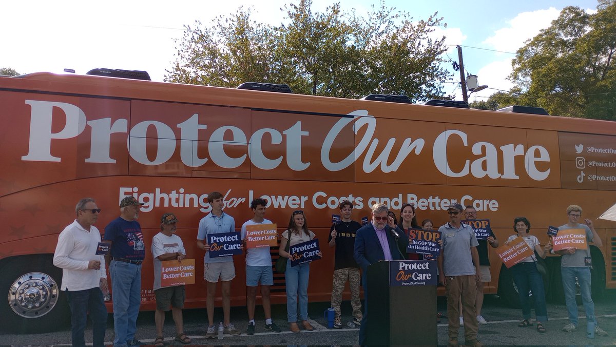 <a href="/ProtectOurCare/">Protect Our Care</a> Bus Tour is here in east Athens outside of <a href="/RasheCuisine/">Rashe's Cuisine</a>