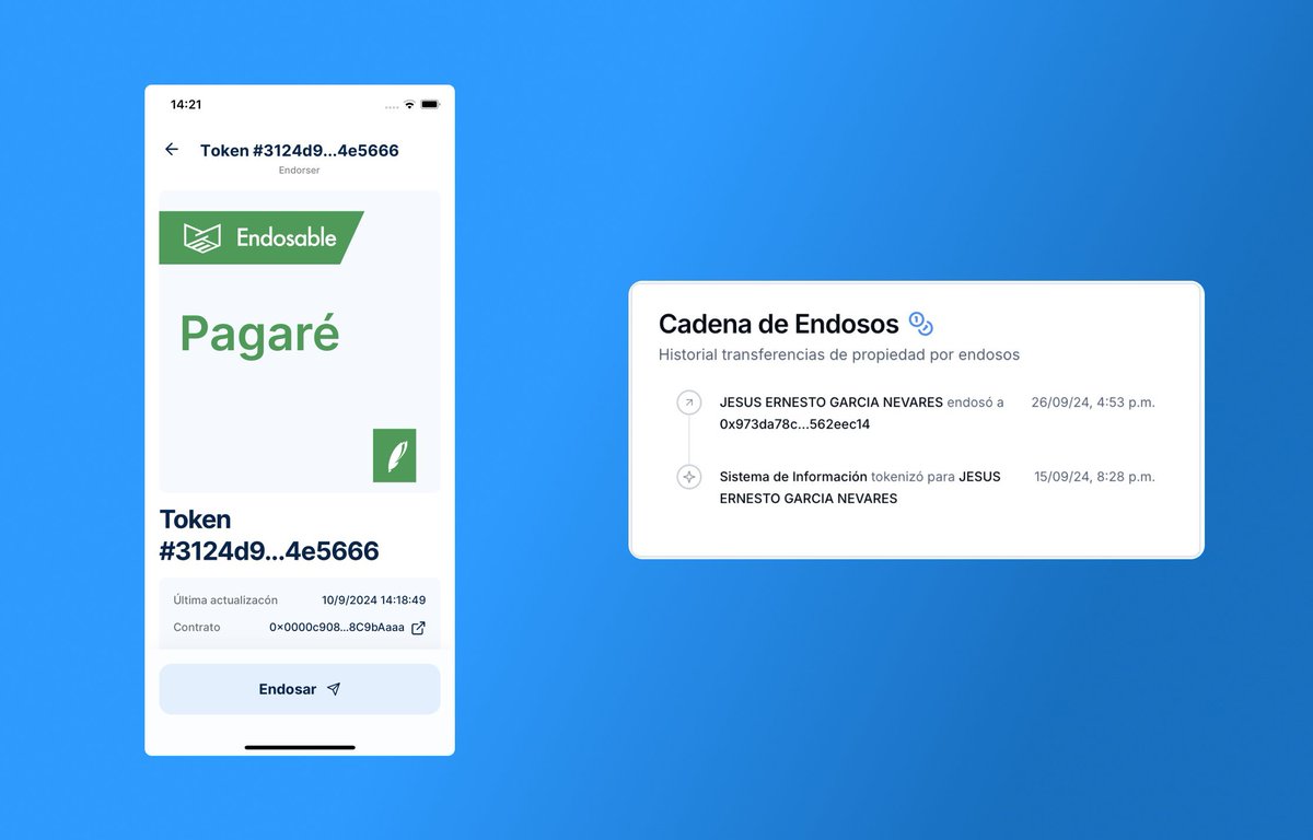 PlumaaID's tweet photo. El caso más obvio es el de tokenizar pagarés endosables. Lo cuál ya es posible desde nuestra web app.

La identidad de los dueños es pseudónima a menos que ellos autoricen a la organización que opera el token🔒 https://t.co/Le8da6CozS