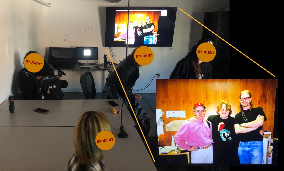 Lecturing my class today about drive and creativity. When this slide came up, I announced, “Today is Guillermo’s birthday!” They all wished you a fantastic day! HBD, my amazing friend. 
<a href="/RealGDT/">Guillermo del Toro</a>