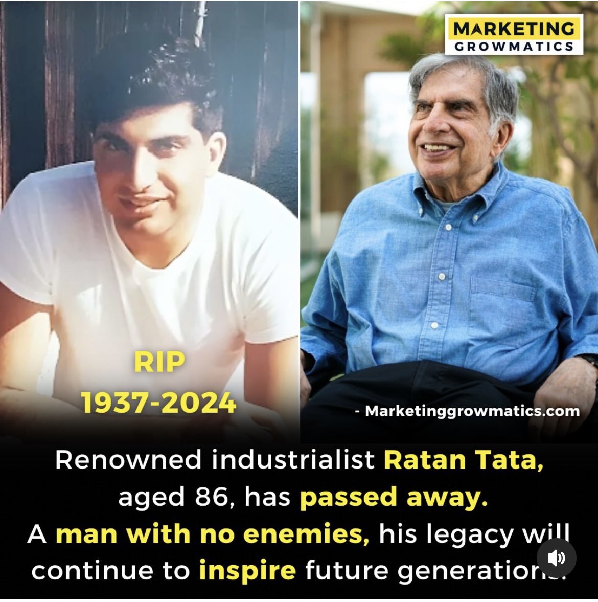 The man with zero haters in no more 💔
 #RatanTata