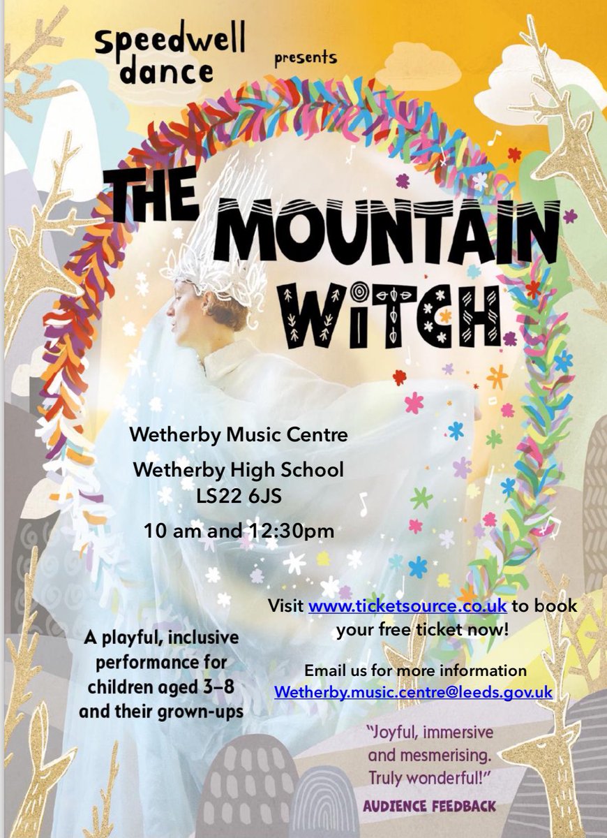 Looking forward to hosting these performances on Saturday 19th Ocotber. Make sure you get your free tickets now! 10am or 12.30pm. 

ticketsource.co.uk/whats-on/wethe…