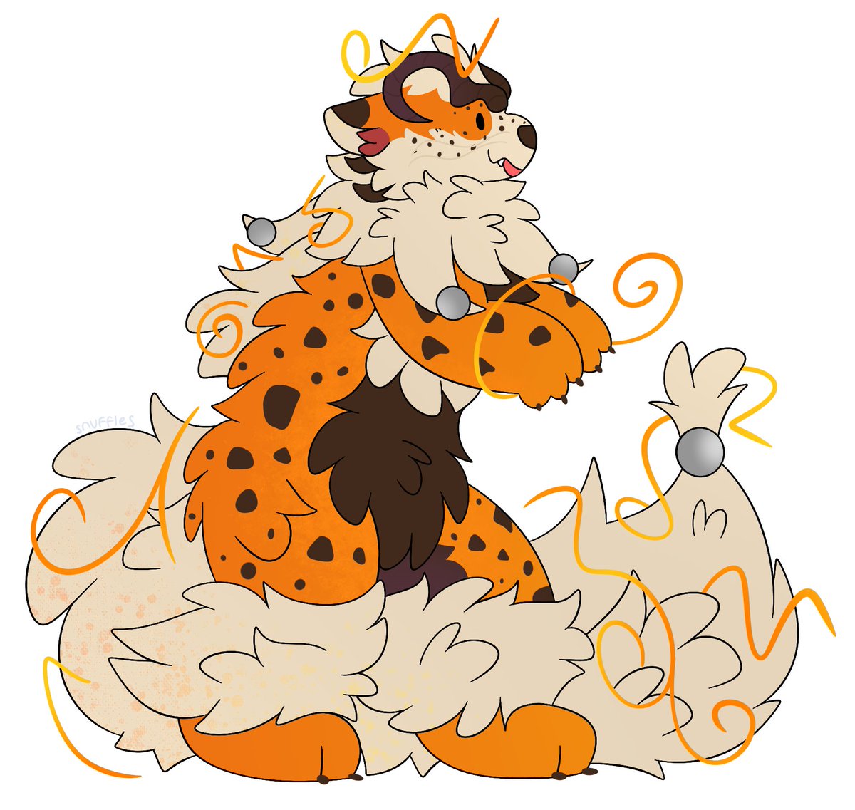 Behold, a big fluffy Arcanoodle just vibin <3

Mega adorable art by <a href="/snuffles/">snuffles</a>