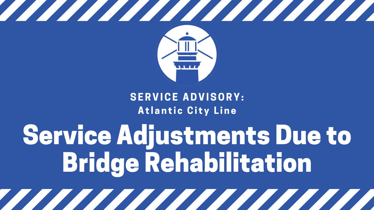 NJTRANSIT_ACRL's tweet photo. To support the replacement of the Cedar Creek Bridge in Egg Harbor and grade crossing rehabilitation in Berlin, Atlantic City Rail Line service will be adjusted. To learn about these adjustments visit https://t.co/tokTHHVpCS https://t.co/sm4Lty6dvL