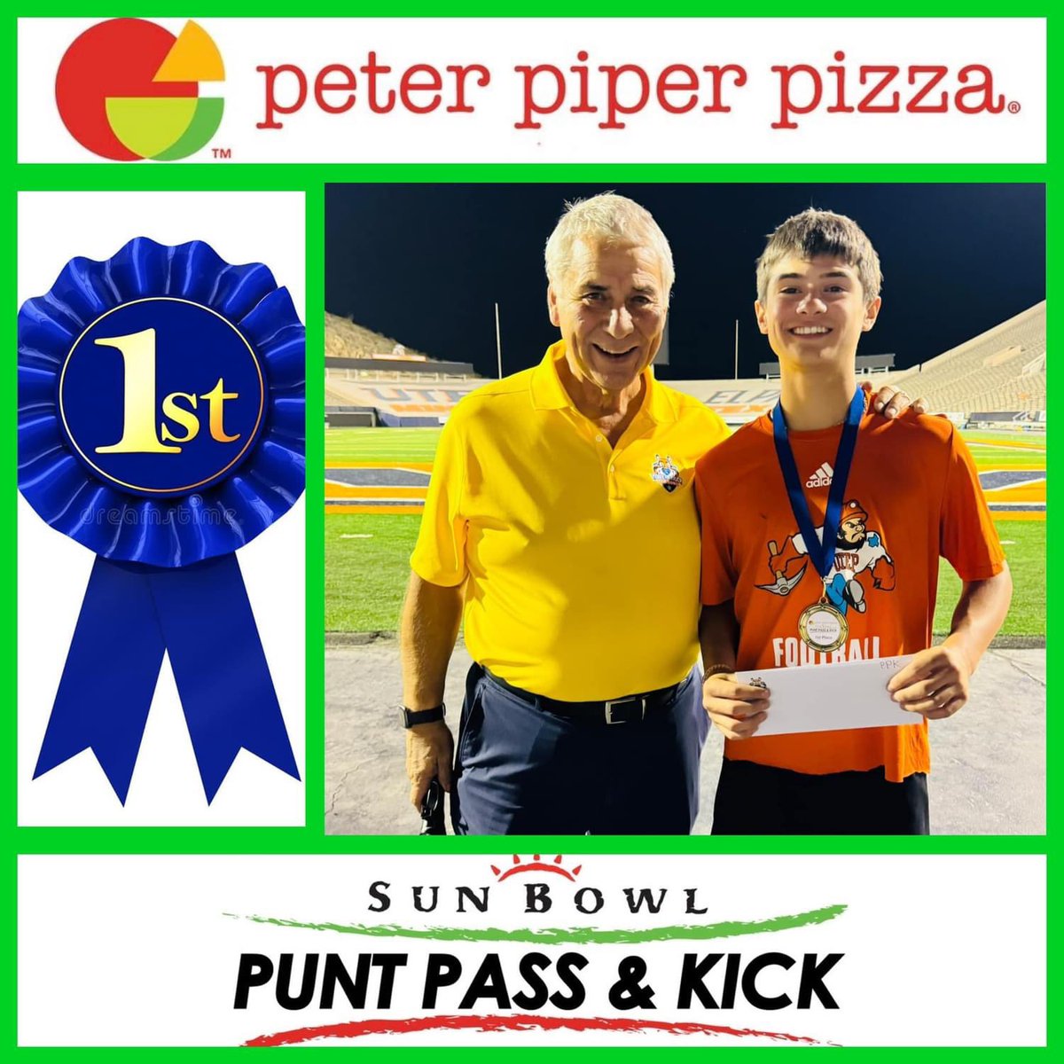 roxmel's tweet photo. So proud of Michael, not only for winning the competition but for his kind heart.  

He went out there to compete,  but the best prize was making new friends and acquaintances.  

Thank you @TonyTheTigerSB and @PeterPiperPizza https://t.co/vCg6p5kzVU