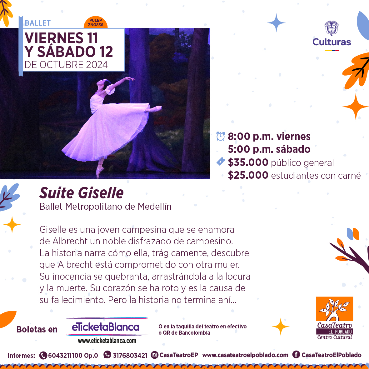 El ballet se toma nuestra sala...

Boletas en tickets.eticketablanca.com/event/suite-gi…

<a href="/BALLETMETROPOLI/">balletmetropolitano</a>