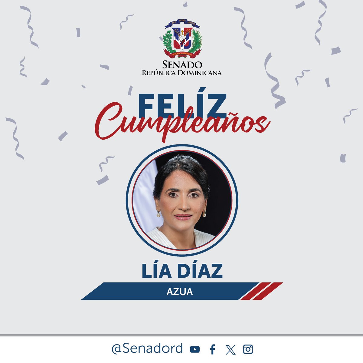 🥳 ¡Feliz cumpleaños para la senadora de la provincia Azua, <a href="/liadediazd/">liadediaz</a> !