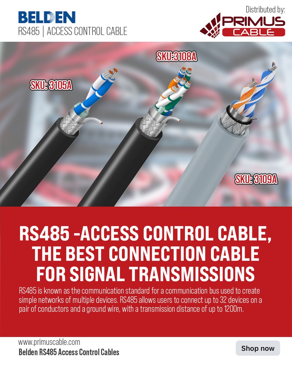 PrimusCable's tweet photo. RS485 enables wide-ranging communication over long distances, ensuring the stability and accuracy of the signal. Shop Today: https://t.co/RJ5h2xoNhy*
#controlcables #telecommunications #industrial https://t.co/JrrnG6DBxb