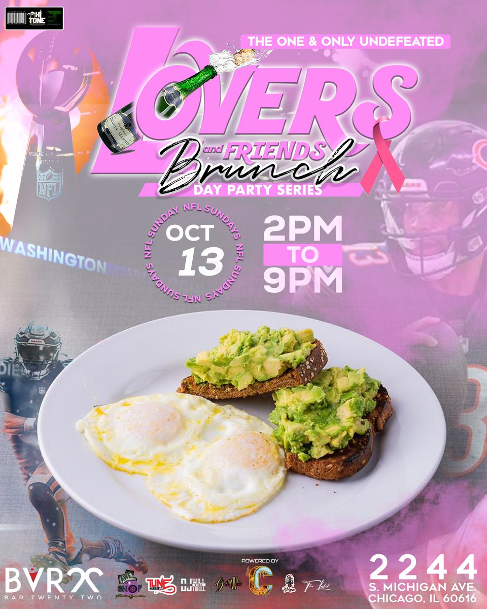 comechill_ent's tweet image. 🚨UNDEFEATED SUNDAYS: LOVERS &amp;amp; FRIENDS BRUNCH AND DAY PARTY! 🚨  FOOTBALL GAMES WILL BE ON DRINK SPECIALS, TABLES &amp;amp; SECTIONS AVAILABLE NOW! 🍾🥂📽🎞
#KBand #ComeChill #UndefeatedSundays #DayParty #DayPartySeries #Chicago #ChicagoDayParty #Brunch