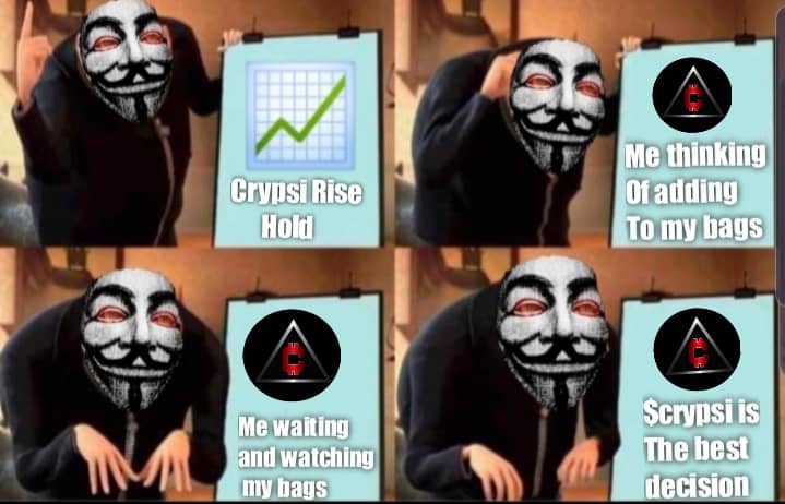 Hey guys i just made another memes for my favourite token $Crypsicoin, what do you think about it? Join now and be part of the holders something great is happening here. 
<a href="/CrypsiArt/">Crypsi</a>
#Crypsicoin #100xGems #memecoin #memecontest
#ElonMusk