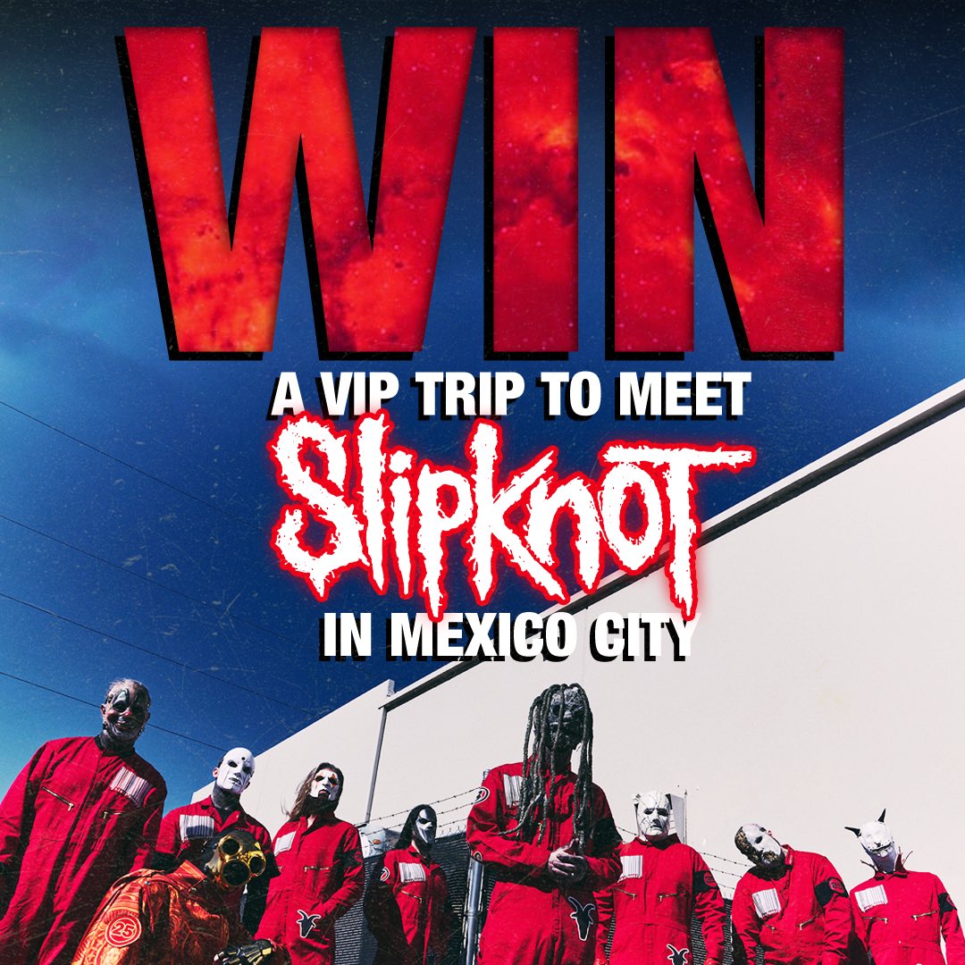 ⏳Time's running out to win the ultimate experience at <a href="/slipknot/">Slipknot</a>’s 25th anniversary show in Mexico City 11/9/24! Meet the band backstage, catch part of the show from sidestage, and finish out the rest front and center. (Airfare/hotel included.) Enter now: prizeo.com/slipknot