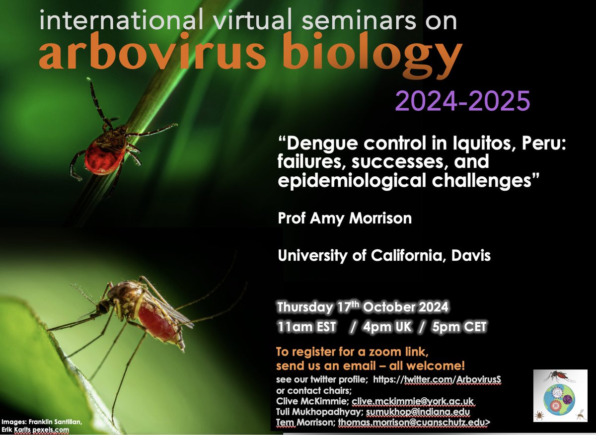 Come join us next week for this exciting seminar with leading investigator Amy Morrison discussing dengue control in Peru. All welcome!